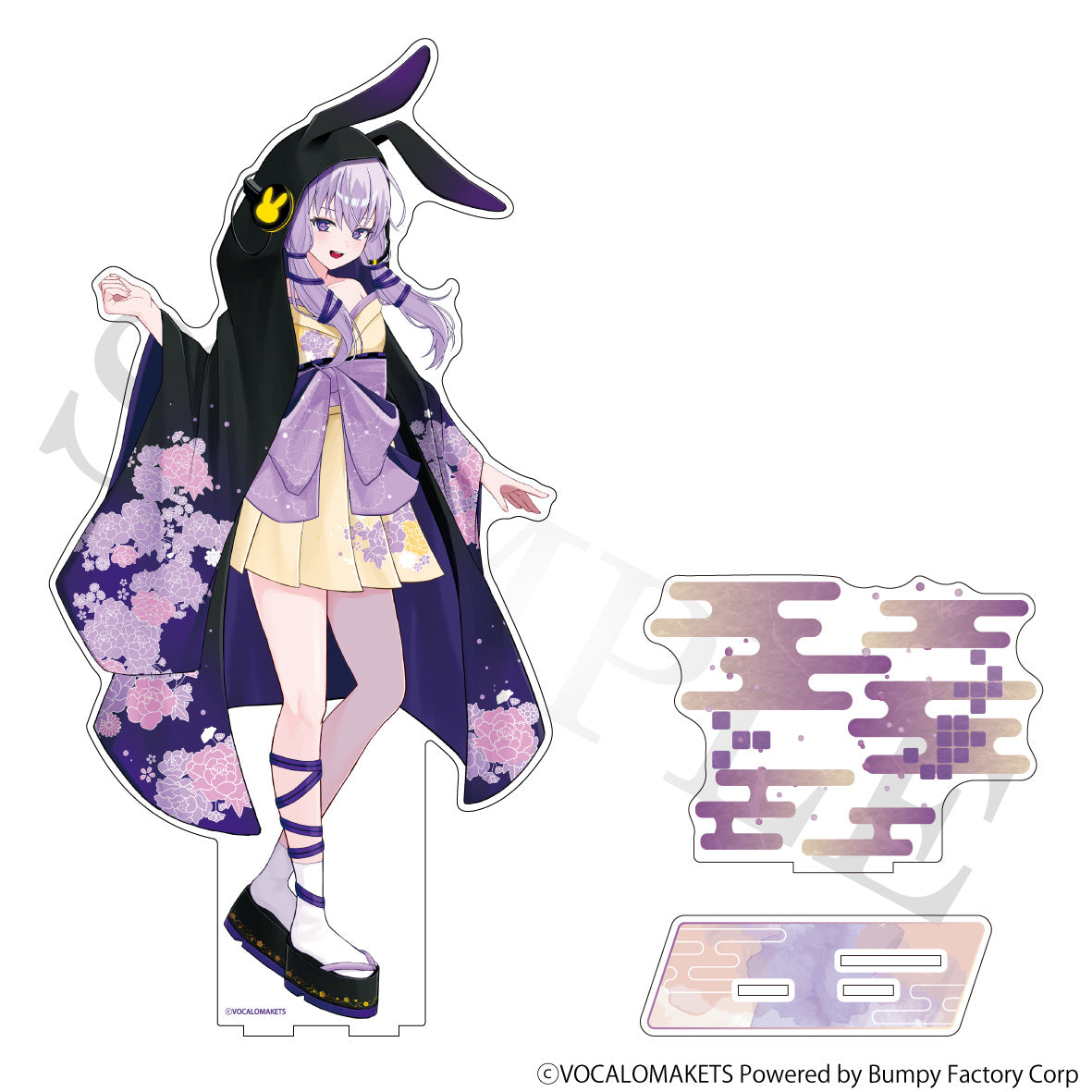 結月ゆかり　アクリルスタンド　和服 特典付き】結月ゆかり 描き下ろしイラスト 【着物ドレス】 アクリル